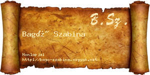 Bagó Szabina névjegykártya